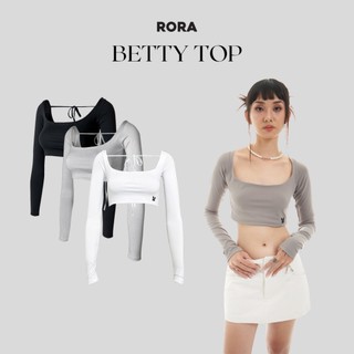 Áo croptop dài tay cột dây hở lưng quyến rũ betty top - rora