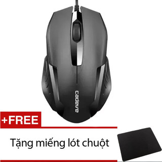 Chuột quang có dây + Tặng 1 miếng lót chuột, kết nối qua cổng USB của laptop, máy tính