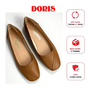 Giày búp bê đế bệt ❤️FREESHIP ❤️ da thật mũi vuông siêu bền có viền màu bò DORIS DR003.
