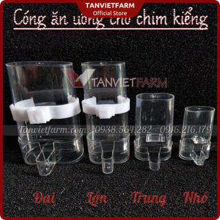 4 size cóng ăn uống tự động cho chim kiểng bằng mica cao cấp