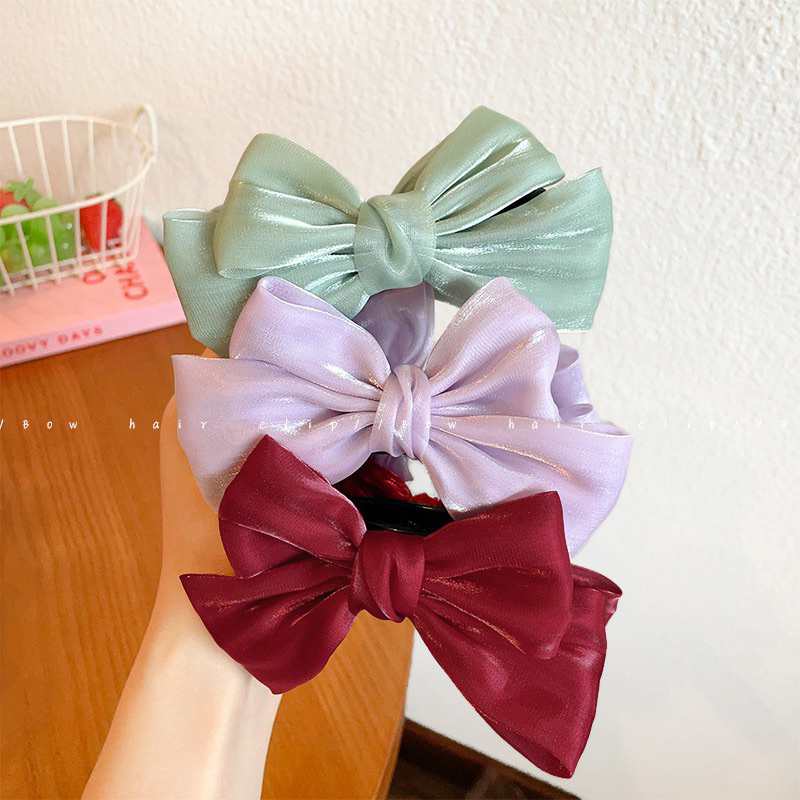 KCC10 kẹp 3 răng nơ voan sang trọng dễ thương