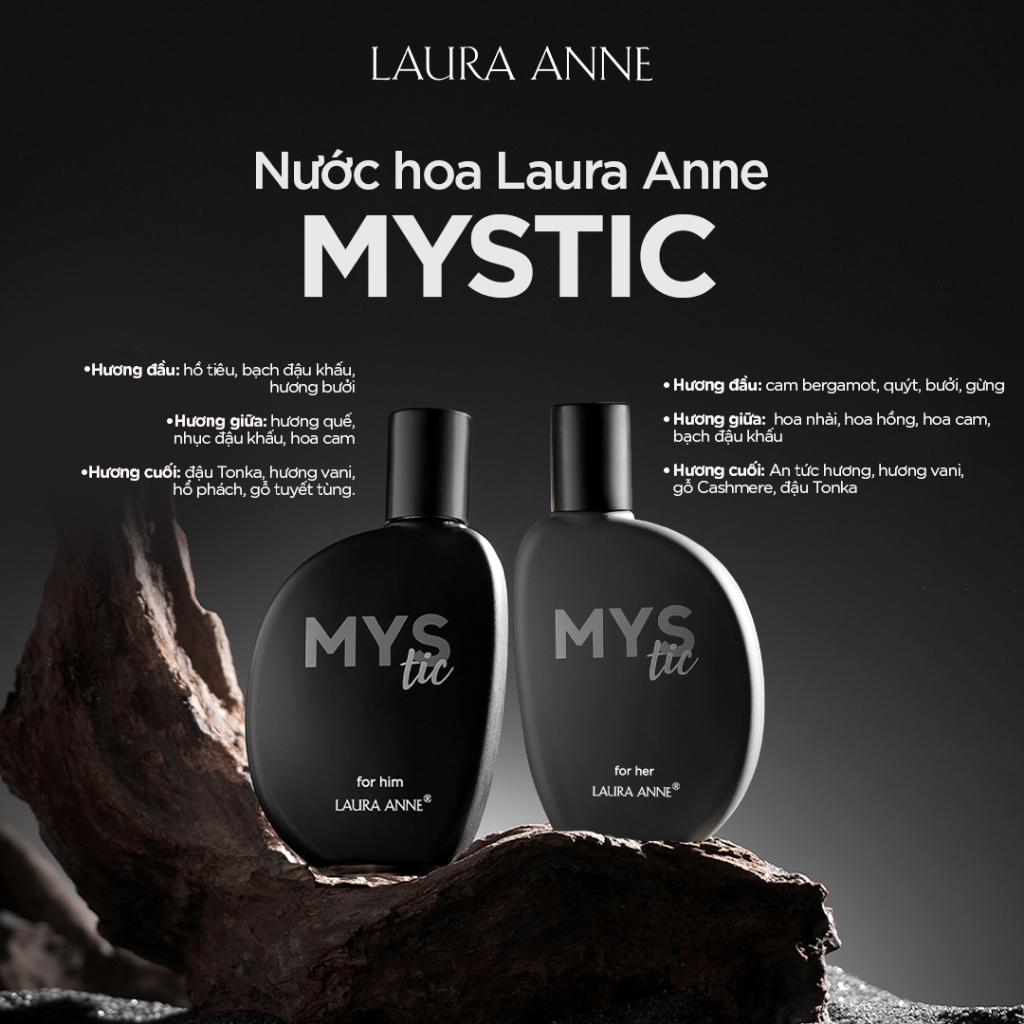 Bộ đôi Nước hoa Nam Nữ Laura Anne Allure - Dynamic - Mystic 50ml