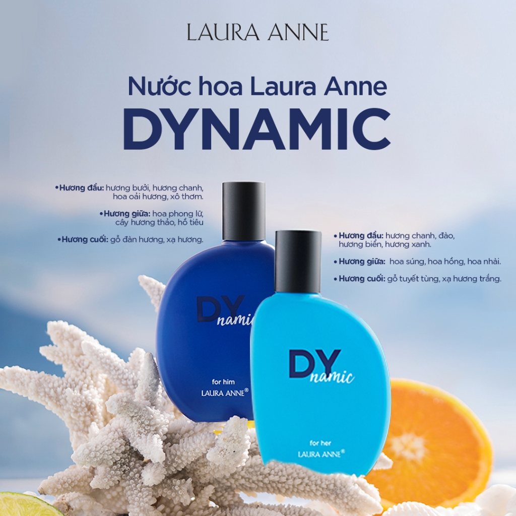 Bộ đôi Nước hoa Nam Nữ Laura Anne Allure - Dynamic - Mystic 50ml