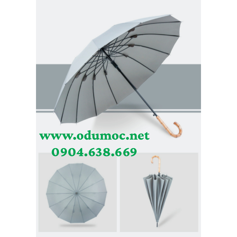 Ô Dù Che Nắng Tự Động 14 Xương Cán Gỗ Móc J Phong Cách Nhật Bản