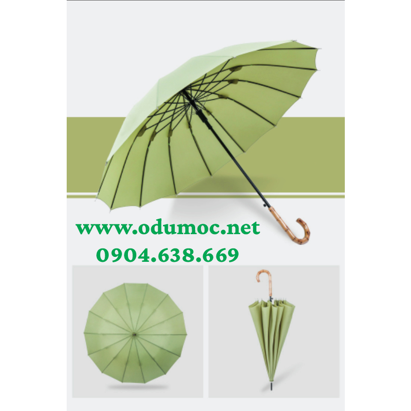 Ô Dù Che Nắng Tự Động 14 Xương Cán Gỗ Móc J Phong Cách Nhật Bản