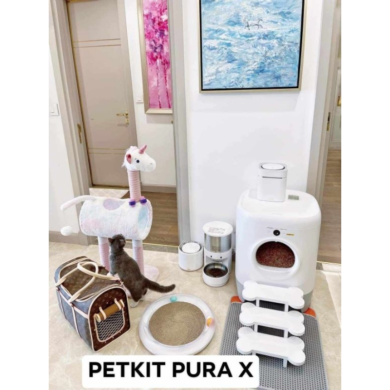 Hộp khay chậu nhà vệ sinh mèo Pet kit Pura X Pura Cat Pura Max White Villa- khử mùi, chống văng cát