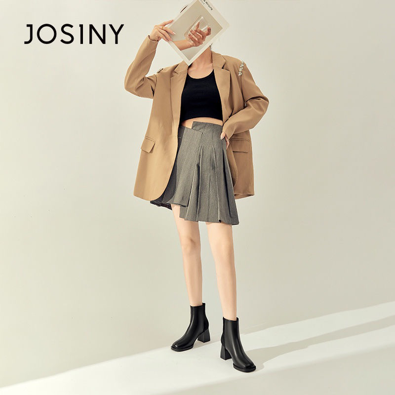 Bốt da Josiny chính hãng gót vuông 6.5cm mẫu mới