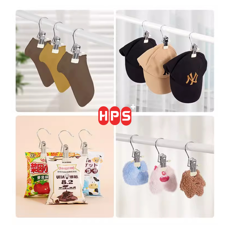 Combo 10 móc kẹp đa năng chất liệu thép không gỉ, móc treo đa năng cần thiết trong mọi gia đình