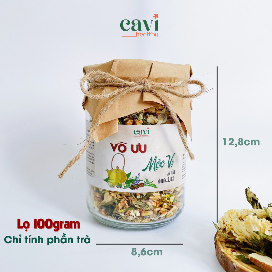 Trà An Thần, Hỗ Trợ Mất Ngủ, Ngủ Ngon,Trà Vô Ưu Mộc Vị Lọ 100g, Quà Tặng Sức Khỏe