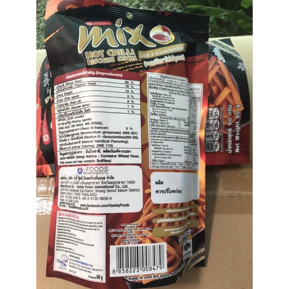 Bánh Que Cọng Mix  Thái Lan Vị Cay Stick Biscuit HOT CHILLI