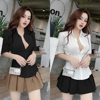 [ Bigsize 40-90kg ] Áo Sơ Mi Chất Lụa Mẫu Trơn Mềm Mịn Cho Nàng Múp