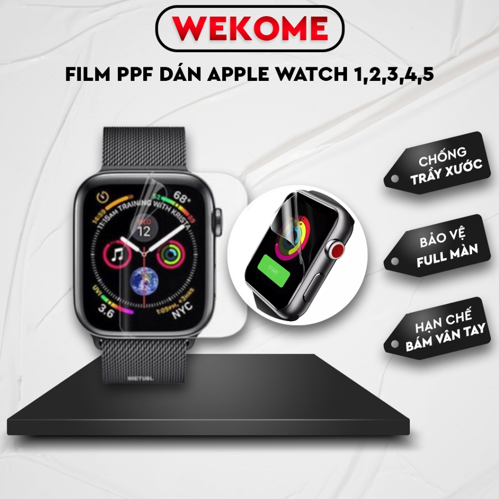 Dán PPF cho Apple Watch Wekome chống trầy xước tuyệt đối, cho apple watch 1,2,3,4,5
