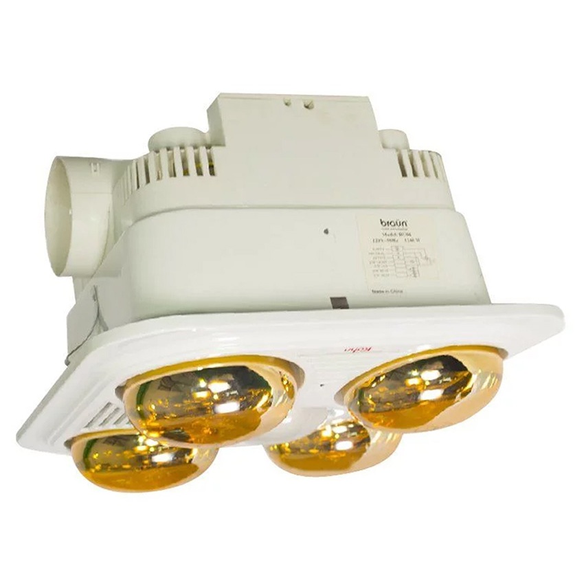 Đèn sưởi nhà tắm Kohn Braun BU04G  - 4 bóng âm trần + điều khiển + thông gió
