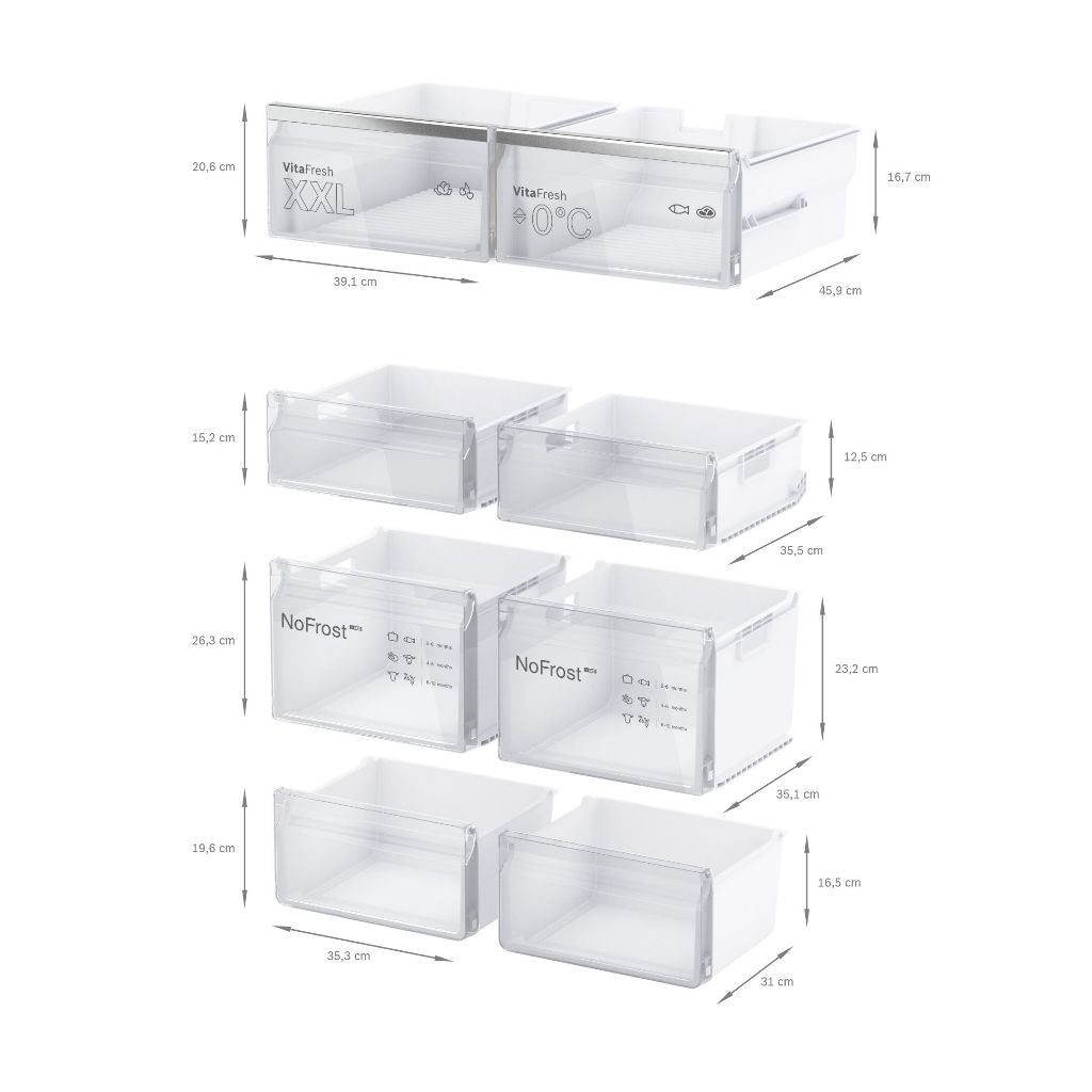 Tủ lạnh Side by side 4 cánh 605L Bosch KFN96APEAG - Series 6  - Hàng chính hãng