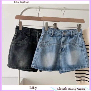 Chấn váy bò jeans ngắn trơn 2 màu cực hot, chân váy ngắn có quần trong chất denim mềm mịn, thoải mái thể hiện cá tính