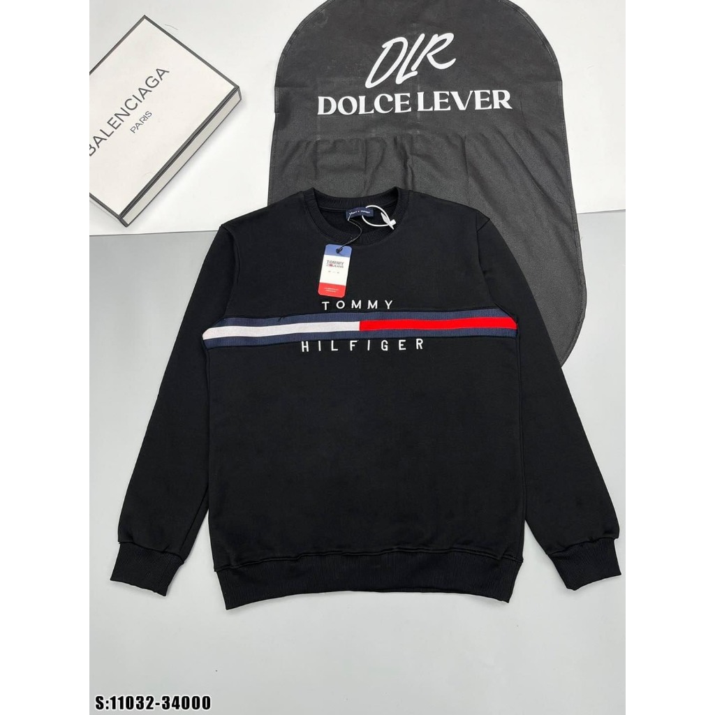 Áo Thun Nam Đen Dài Tay Phối Tú Kèm Khóa Cực Đẹp