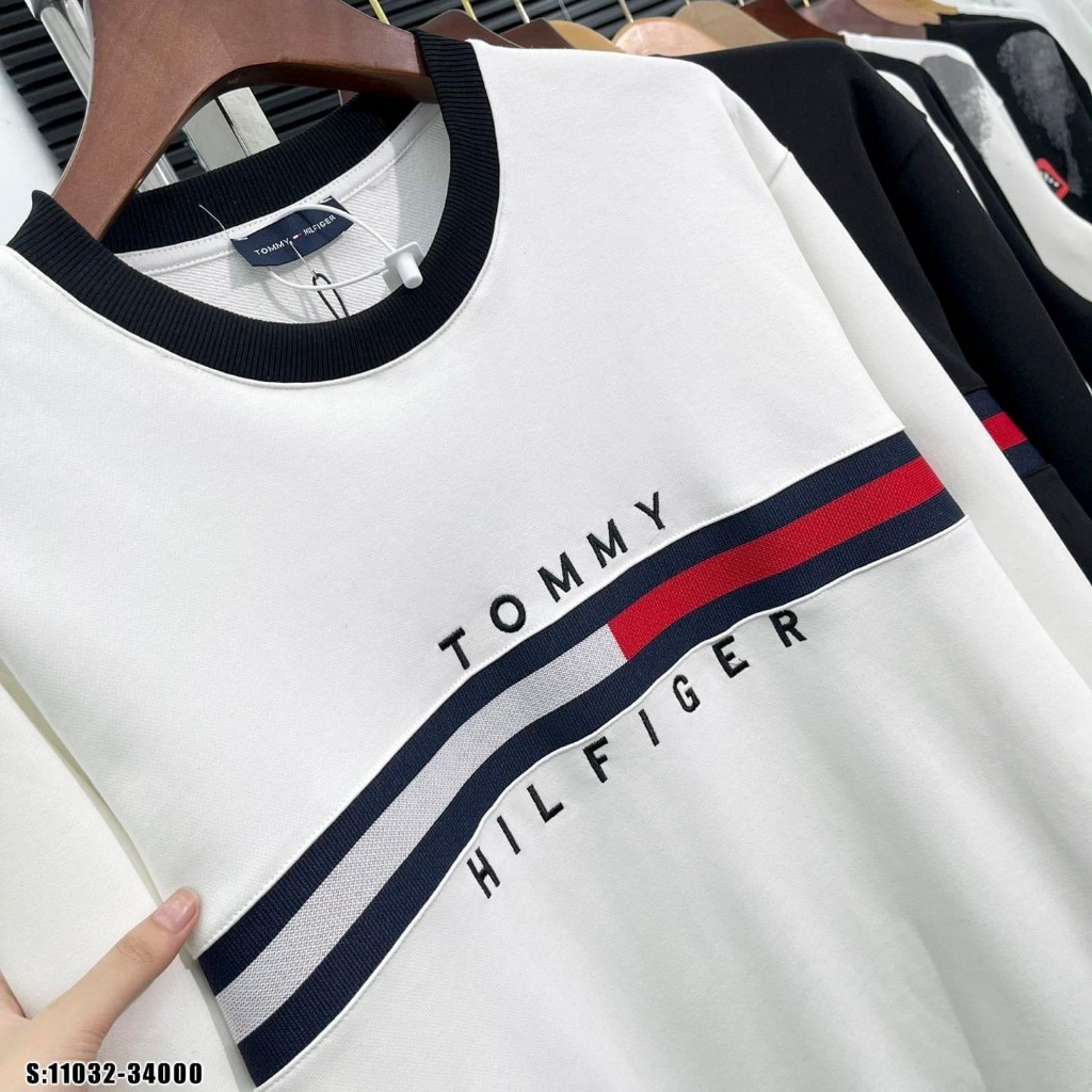 Áo Thun Nam Đen Dài Tay Phối Tú Kèm Khóa Cực Đẹp