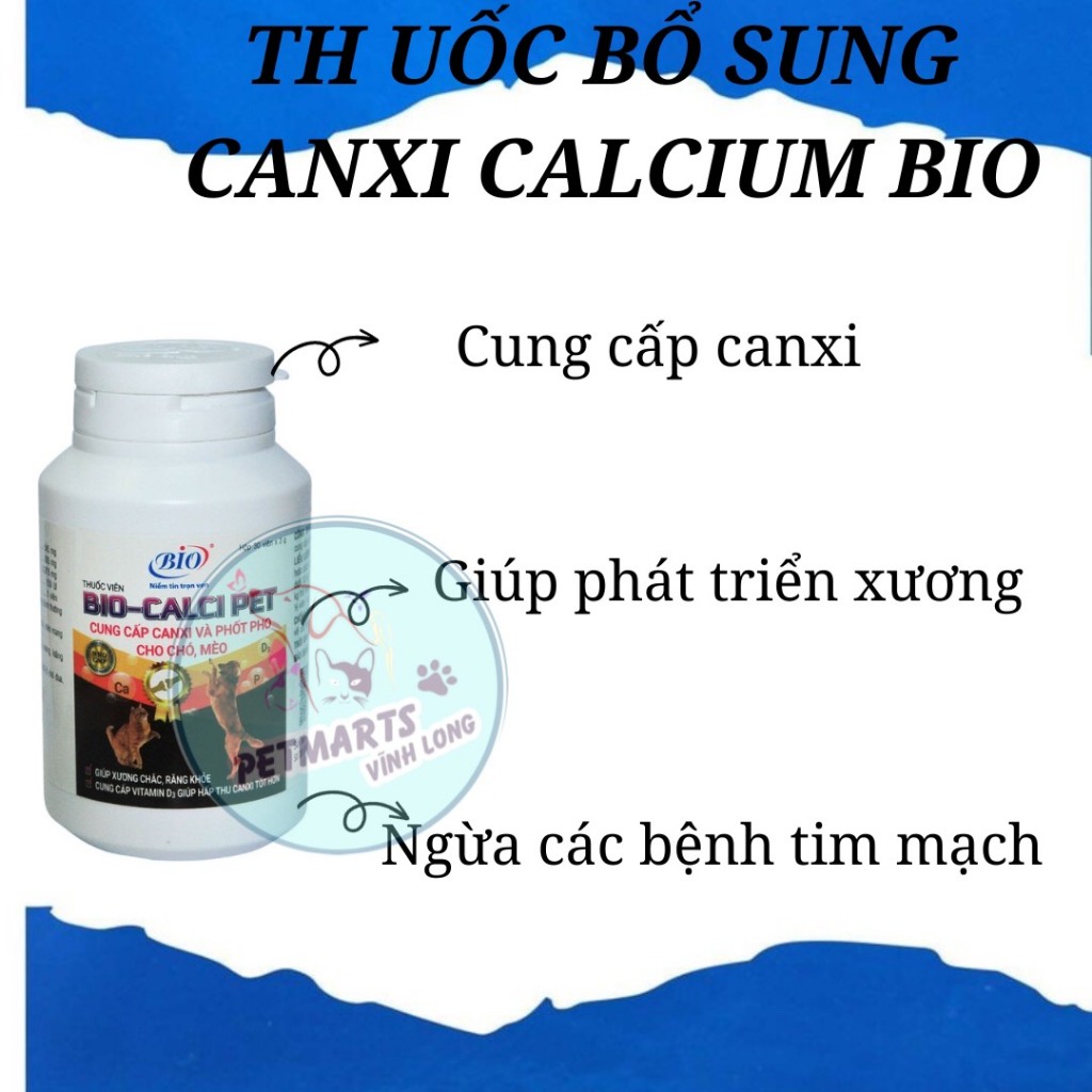 Thuố c bổ sung canxi cho chó mèo - Calcium Bio ( 1 viên)