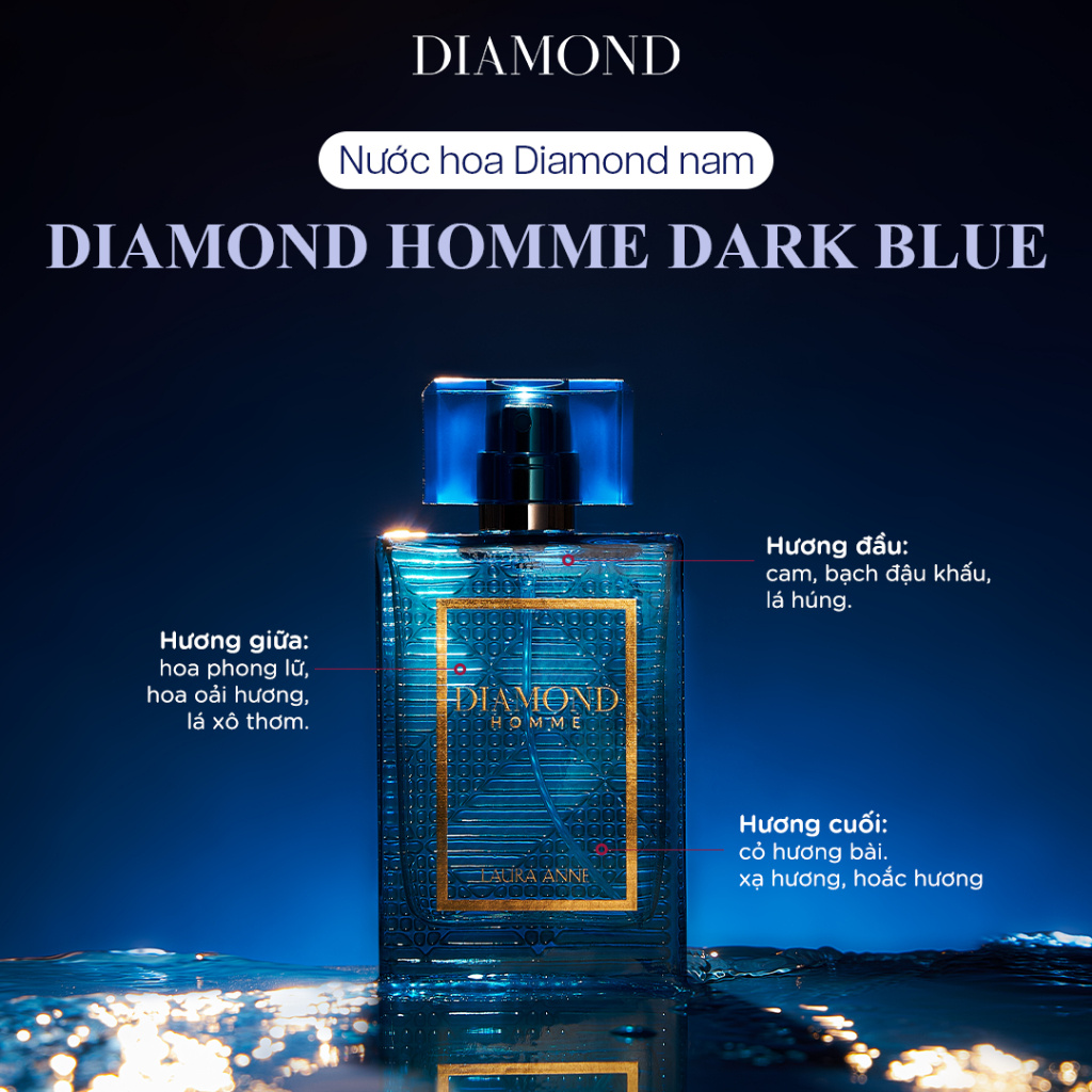 Nước Hoa Nam Diamond Homme hương thơm nam tính, sang trọng 45ml