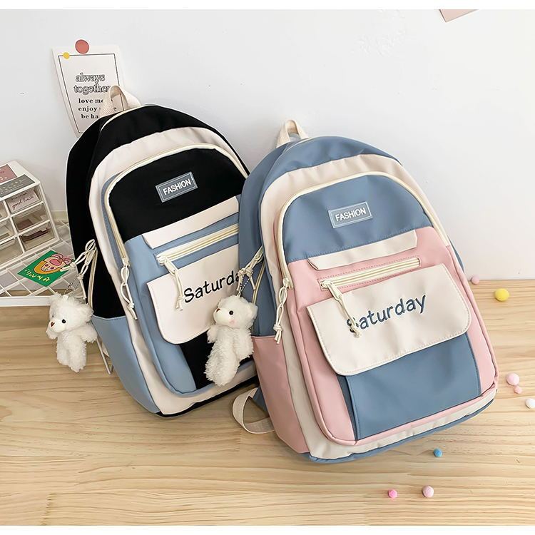Balo Nữ Thời Trang Đi Học Nhiều Ngăn Cá Tính Dễ Thương Phong Cách Hàn Quốc