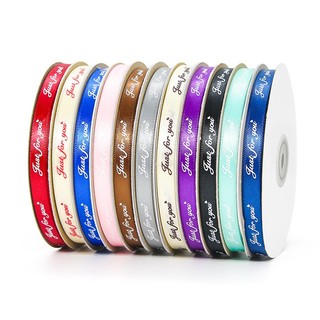 Cuộn 36 mét ruy băng lụa in chữ bản 1cm lụa đẹp