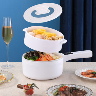 Nồi Hấp Điện Đa Năng , Nồi Lẩu Đa Năng Mini Chiên, Xào, Rán Có Lớp Chống Dính Kèm Lồng Hấp 2 Tầng Đa Năng x324