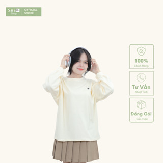 Áo Thun Dài Tay Nữ Form Rộng Có Logo Thêu Ngựa Áo Cotton Mịn Cao Cấp Phong