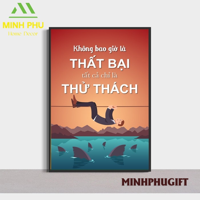 Tranh slogan treo tường động lực cổ động treo tường văn phòng khẩu hiệu truyền cảm hứng vải canvas có khung ảnh xịn