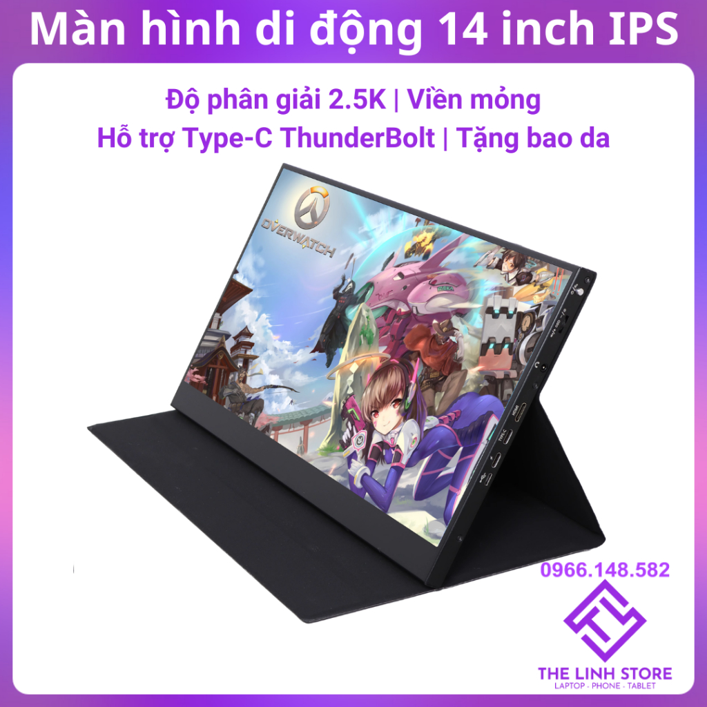 Màn hình di động 14 inch IPS 2.5K TypeC Thunderbolt - Tặng kèm bao da | BigBuy360 - bigbuy360.vn