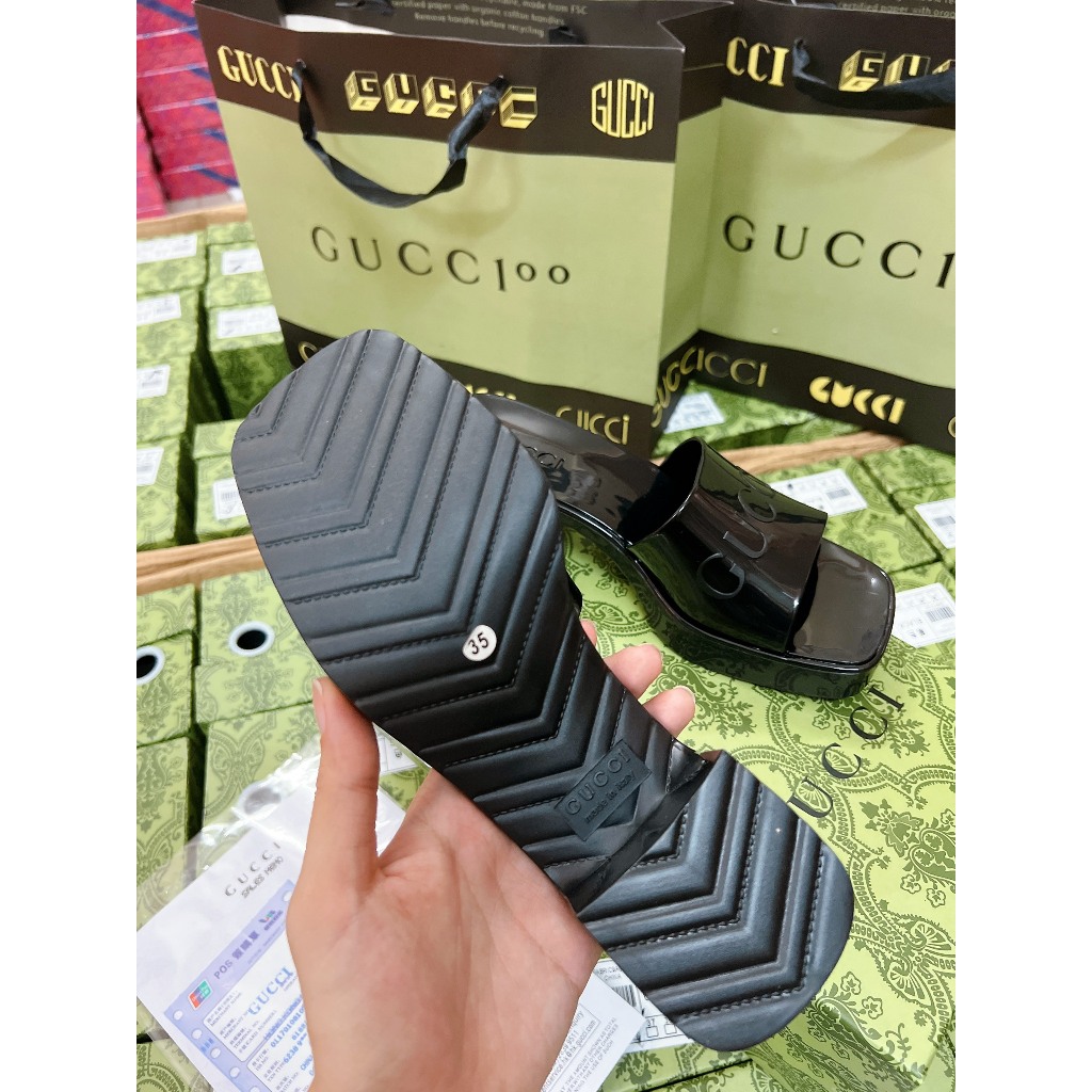 Giaỳ nữ cao cấp 6 phân super vip chất da nhựa cao cấp form chắc chắn fullbox tặng kèm túi giấy gucci Munmiu91 hỏa tốc