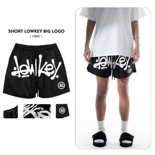 Quần short lowkey big logo vải dù - đen