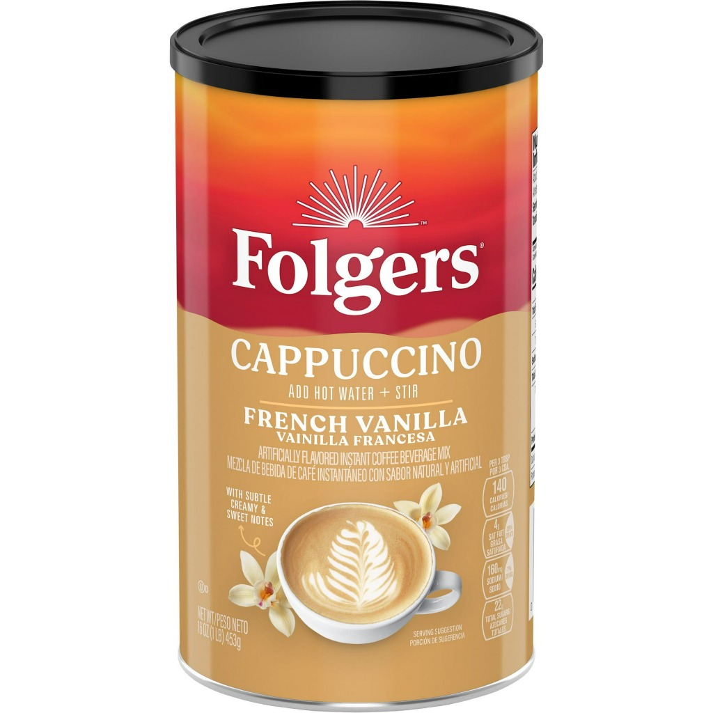 Cà phê hòa tan Folgers vị French Vanilla Cappuccino 453gr