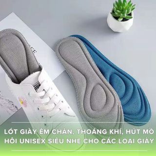 Lót Giày Êm Chân, Thoáng Khí, Hút Mồ Hôi Unisex Siêu Nhẹ Cho Các Loại Giày