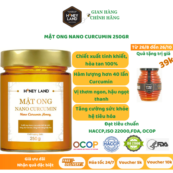 Mật ong NaNo Curcumin Honeyland 250g