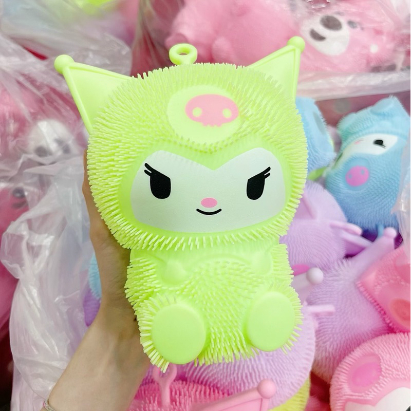 Gấu Dâu Lotso Bear, Kuromi Gai Đèn Mềm Siêu To 25cm Bóp Xả Stress