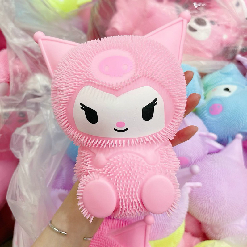 Gấu Dâu Lotso Bear, Kuromi Gai Đèn Mềm Siêu To 25cm Bóp Xả Stress