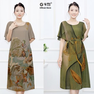 GOTI - Đầm Suông Tuổi Trung Niên Dáng Dài Tay Lỡ Cho Mẹ Tuổi 50 Tuổi 60 3313 3309 3303 3226 3344