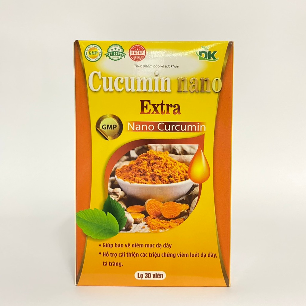 Viên nghệ, Giảm Viêm Loét Dạ, Dày tá tràng CUCUMIN Nano extra Hộp 30 Viên