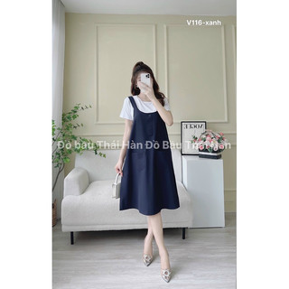 Đầm bầu -váy yếm bầu rời công sở v116
