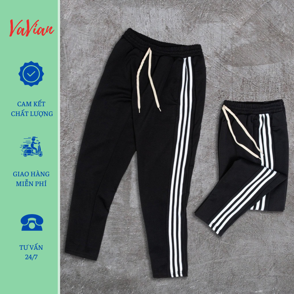 Quần thể thao nam nữ, quần jogger phong cách thể thao chất thun poly thoáng mát