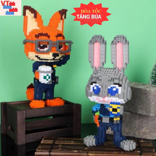 [Tặng Kèm Búa] 119k 2 bộ Cáo Thỏ Cảnh Sát Mô Hình Cáo Thỏ giá tốt , Combo 2 Con nick và Judy,Combo 2c Pikachu 27cm