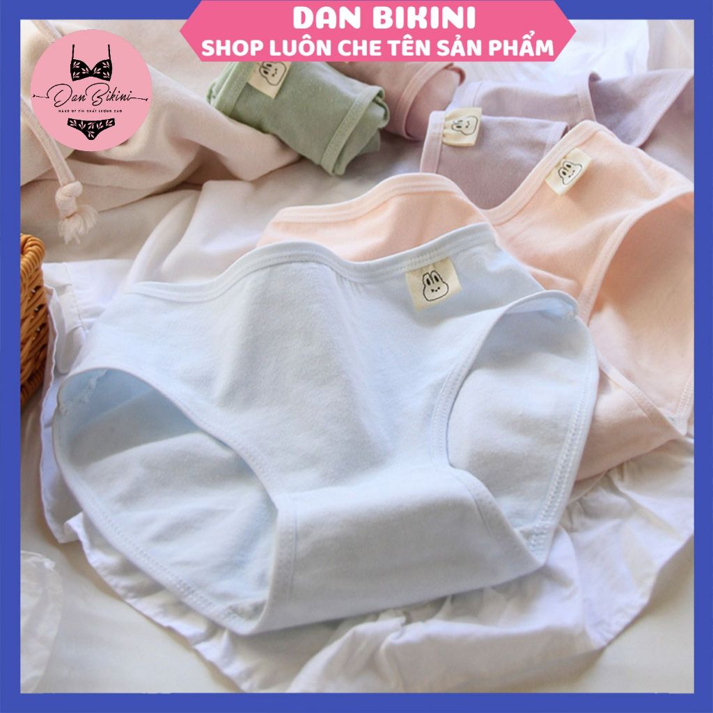 Quần Lót Nữ Cotton 100% kháng khuẩn thoáng mát đính Tag Thỏ Cute siêu tôn dáng Mẫu 0739