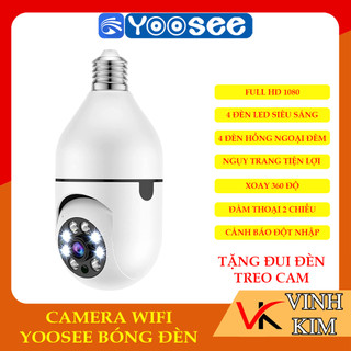 Camera wifi YOOSEE bóng đèn, Full HD, xoay 360 độ, cảnh báo chuyển động về điện thoại