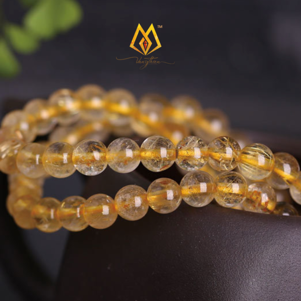 Vòng Tay Thạch Anh Tóc Vàng VIP, Đá Trong Nhiều Tóc
