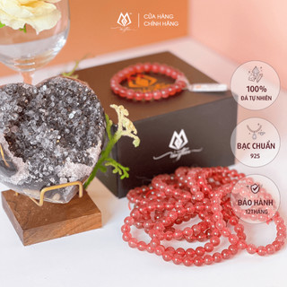 Vòng Tay Thạch Anh Dâu Hồng Xoa dịu tổn thương, Tăng tình yêu, thúc đẩy tình cảm gia đình.