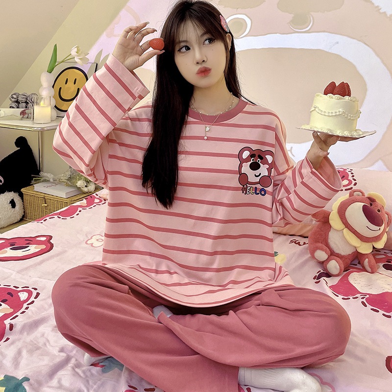 Đồ bộ nữ tay dài bigsize bộ sau sinh mặc nhà chất thun dễ thương 40-95Kg TOZZO BD08