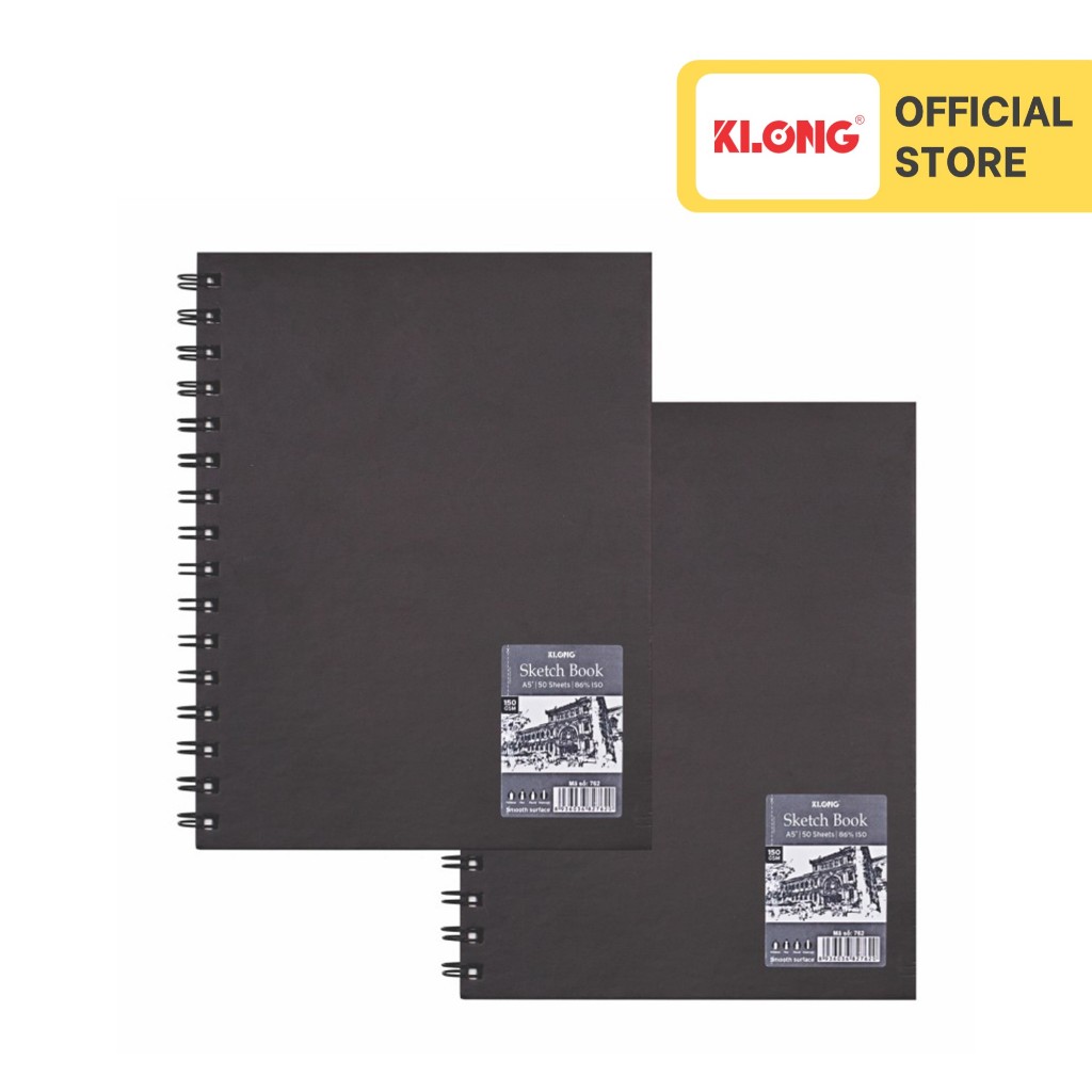 Sổ vẽ phác thảo giấy trơn Sketchbook KLONG A5+ 50 tờ 150GSM; MS: 762