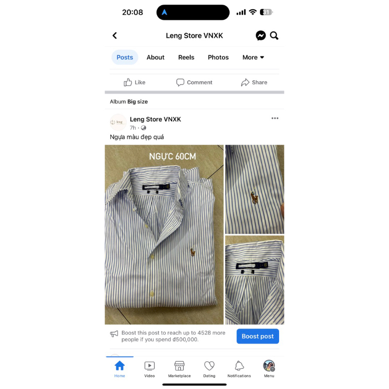 Áo sơ mi ngựa size L XL