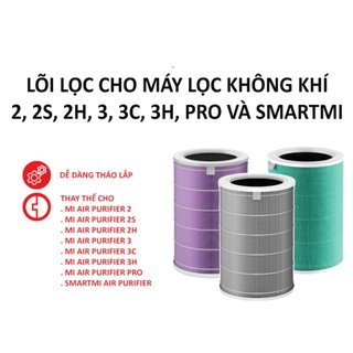 Màng lọc - lõi lọc không khí hepa xiaomi air purifier 2, 2s, 2h, 3, 3c, 3h, pro và smartmi - có chip rfid