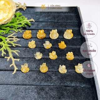 Mặt Dây Chuyền Hồ Ly Đá Thạch Anh Tóc Vàng _tặng kèm dây vải đeo cổ
